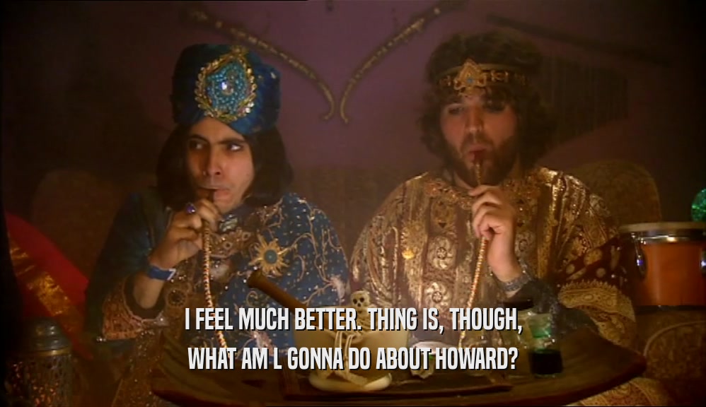 I FEEL MUCH BETTER. THING IS, THOUGH, WHAT AM L GONNA DO ABOUT HOWARD? 