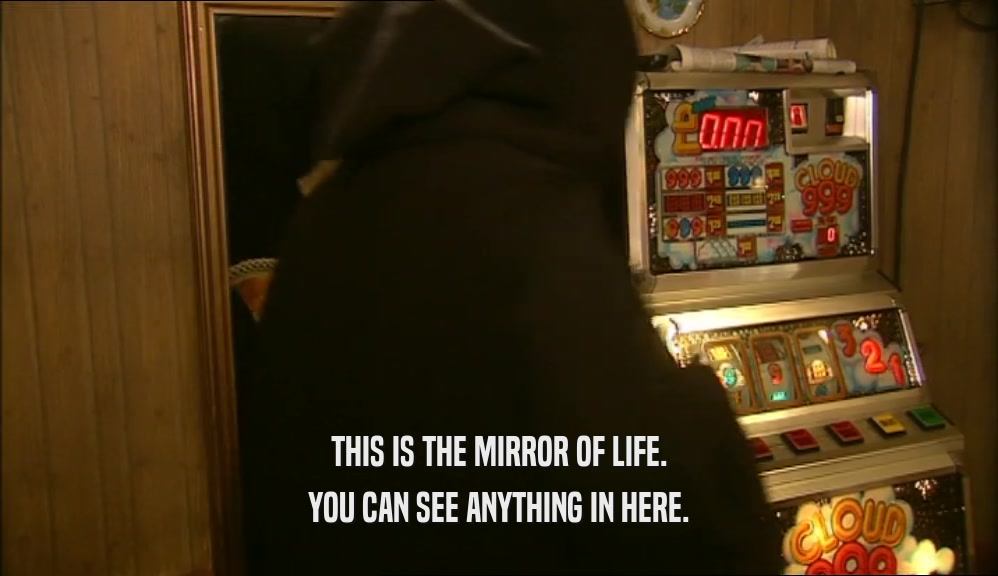 THIS IS THE MIRROR OF LIFE. YOU CAN SEE ANYTHING IN HERE. 