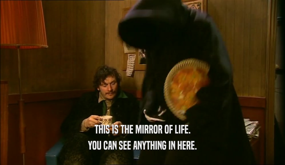 THIS IS THE MIRROR OF LIFE. YOU CAN SEE ANYTHING IN HERE. 