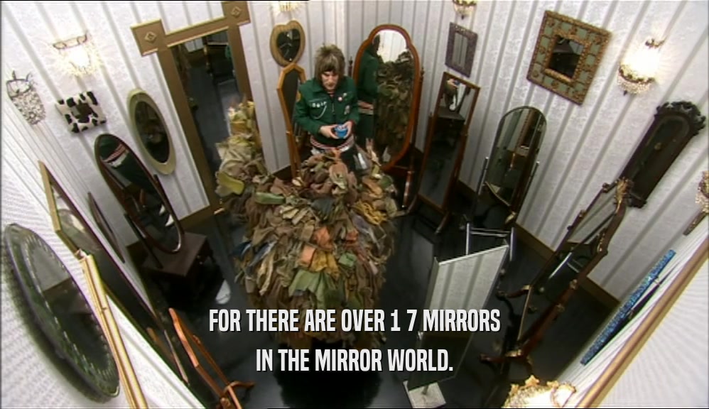 FOR THERE ARE OVER 1 7 MIRRORS IN THE MIRROR WORLD. 