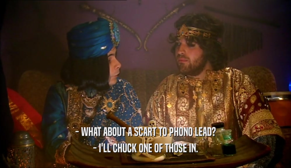 - WHAT ABOUT A SCART TO PHONO LEAD? - I'LL CHUCK ONE OF THOSE IN. 