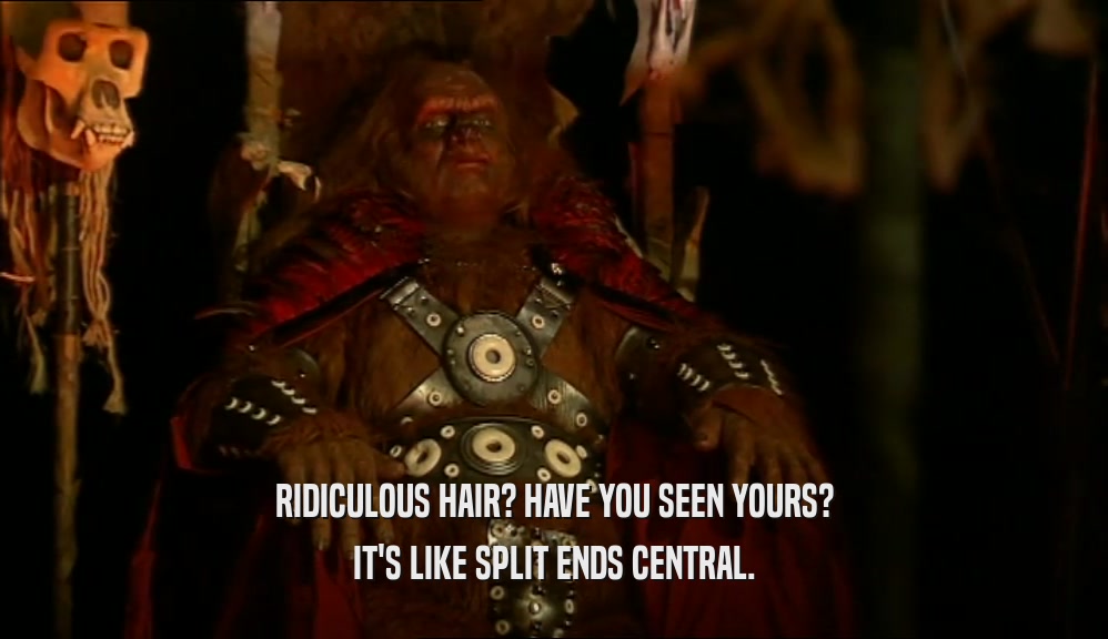 RIDICULOUS HAIR? HAVE YOU SEEN YOURS? IT'S LIKE SPLIT ENDS CENTRAL. 