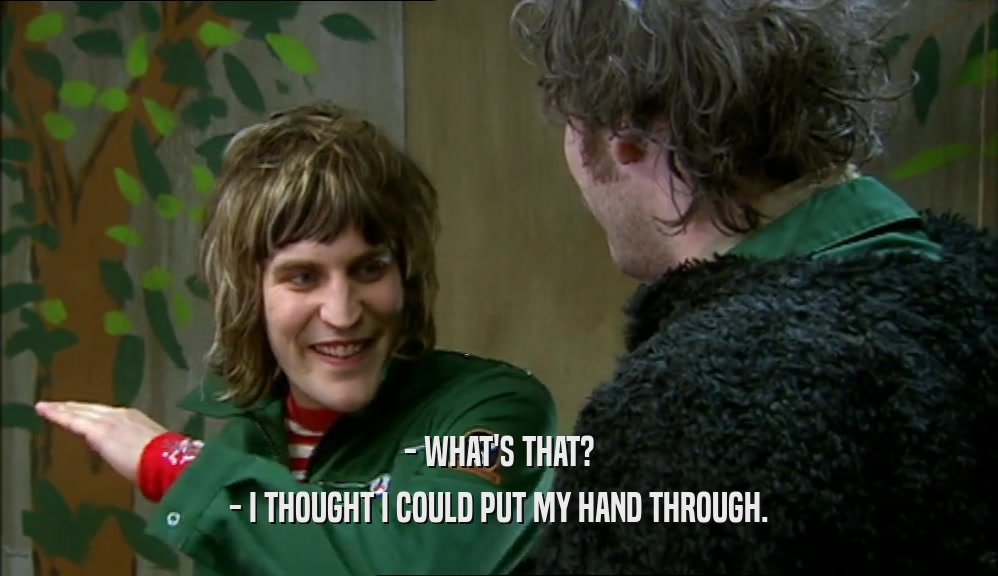 - WHAT'S THAT? - I THOUGHT I COULD PUT MY HAND THROUGH. 