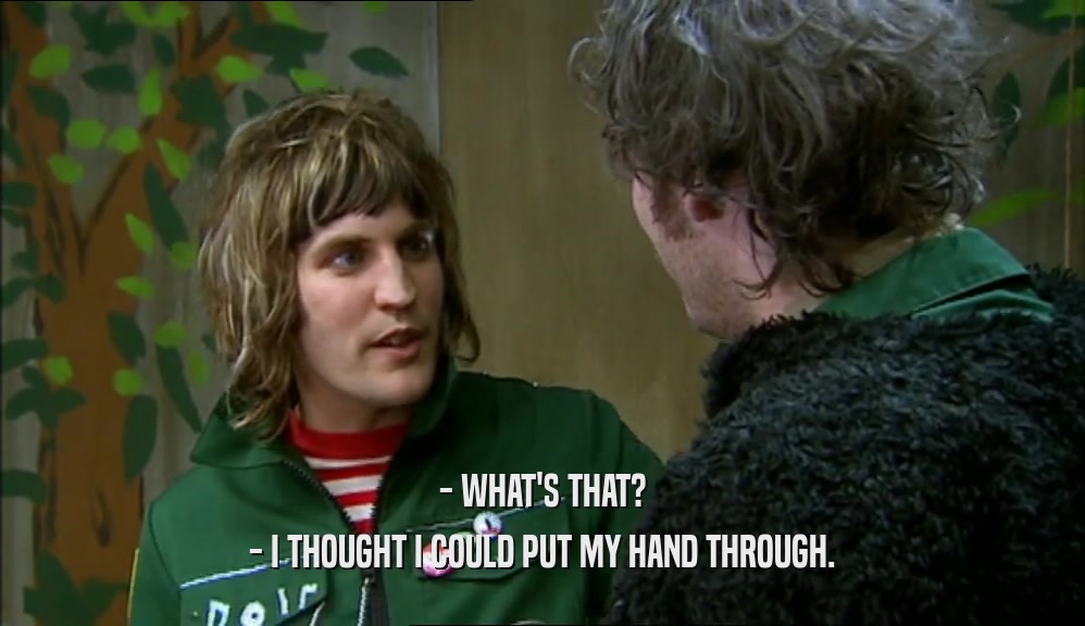 - WHAT'S THAT? - I THOUGHT I COULD PUT MY HAND THROUGH. 