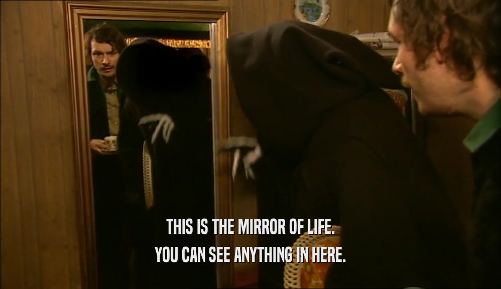 THIS IS THE MIRROR OF LIFE. YOU CAN SEE ANYTHING IN HERE. 