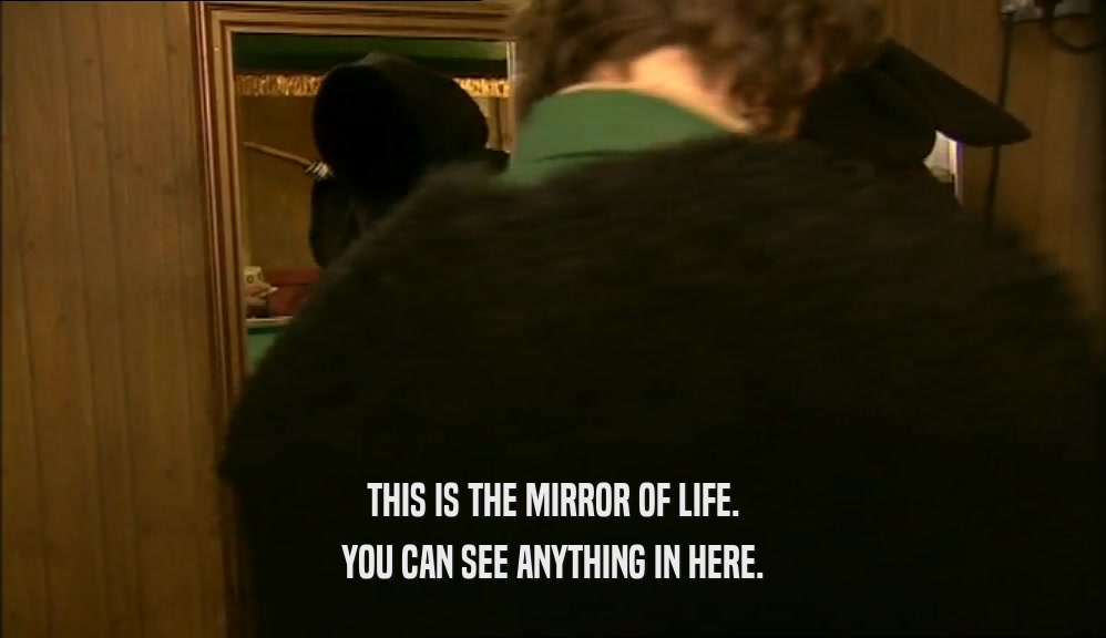 THIS IS THE MIRROR OF LIFE. YOU CAN SEE ANYTHING IN HERE. 