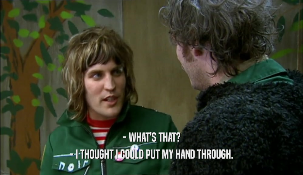 - WHAT'S THAT? - I THOUGHT I COULD PUT MY HAND THROUGH. 