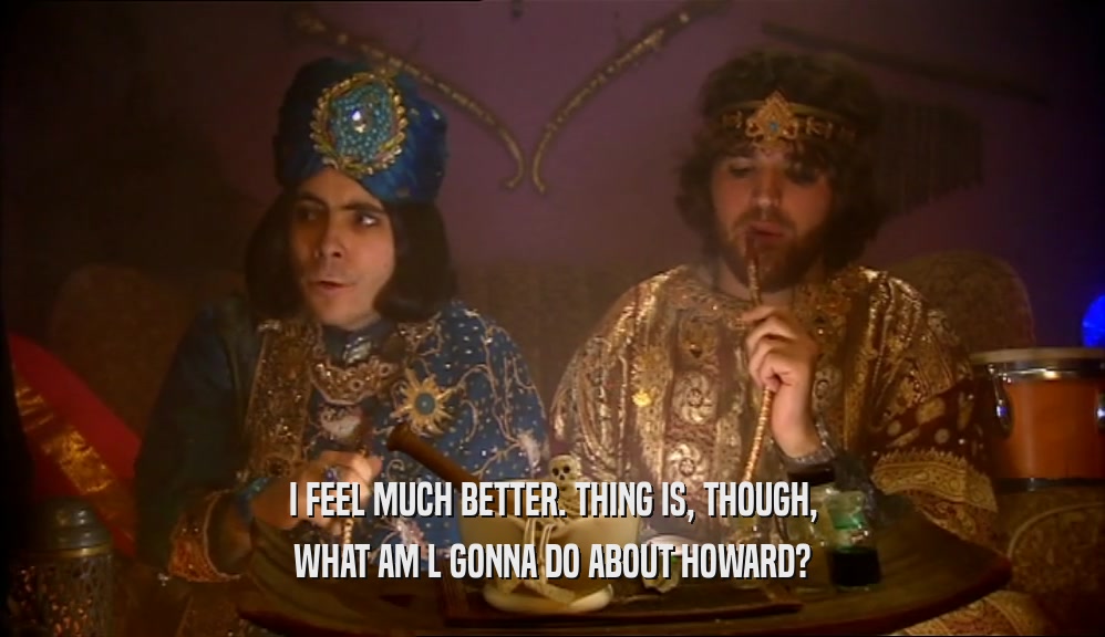 I FEEL MUCH BETTER. THING IS, THOUGH, WHAT AM L GONNA DO ABOUT HOWARD? 