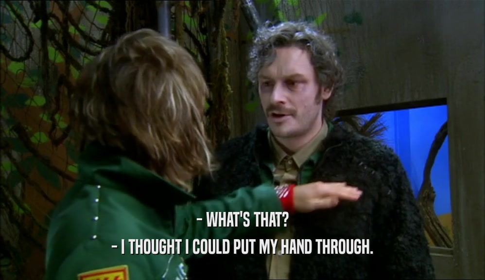 - WHAT'S THAT? - I THOUGHT I COULD PUT MY HAND THROUGH. 