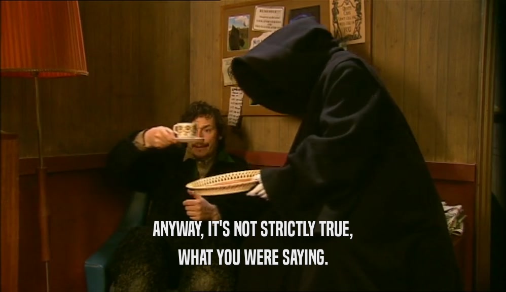 ANYWAY, IT'S NOT STRICTLY TRUE, WHAT YOU WERE SAYING. 