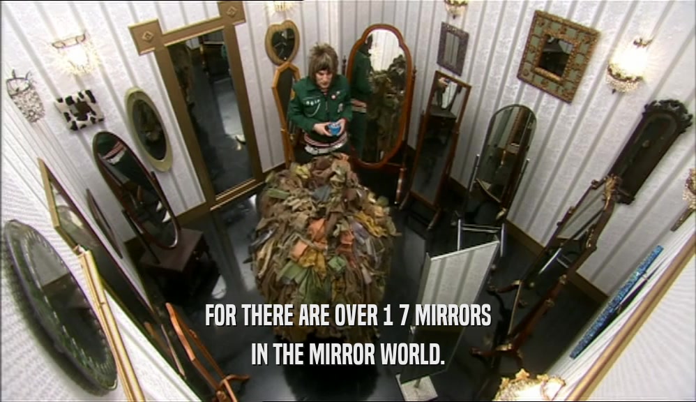 FOR THERE ARE OVER 1 7 MIRRORS IN THE MIRROR WORLD. 