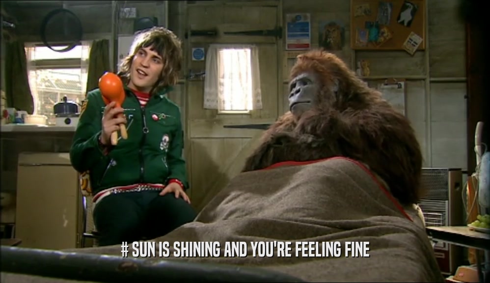 # SUN IS SHINING AND YOU'RE FEELING FINE  