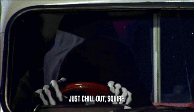 JUST CHILL OUT, SQUIRE.  