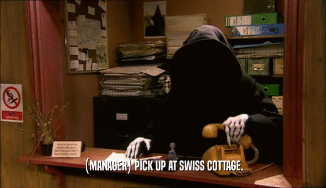 (MANAGER) PICK UP AT SWISS COTTAGE.  