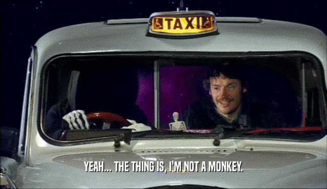 YEAH... THE THING IS, I'M NOT A MONKEY.  
