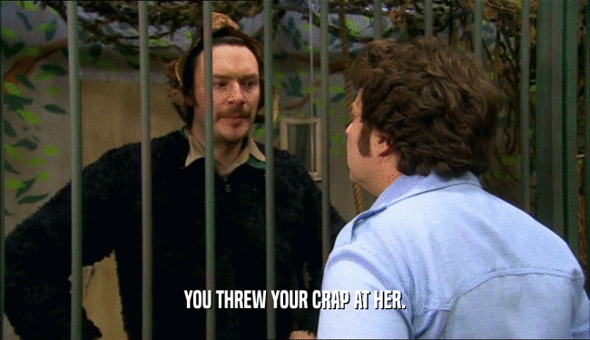 YOU THREW YOUR CRAP AT HER.  