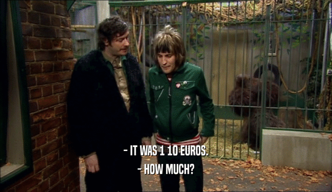 - IT WAS 1 10 EUROS. - HOW MUCH? 