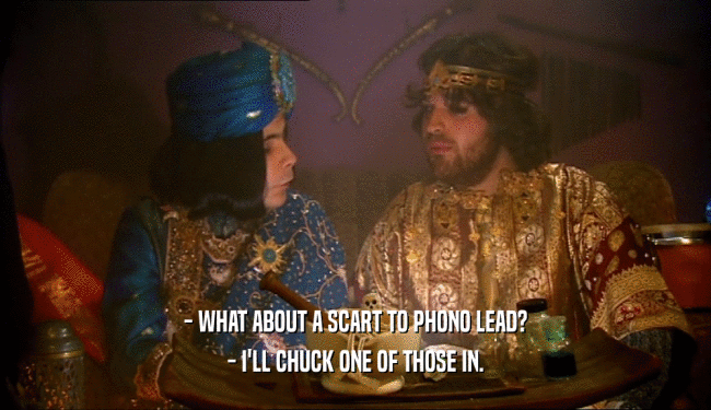 - WHAT ABOUT A SCART TO PHONO LEAD? - I'LL CHUCK ONE OF THOSE IN. 