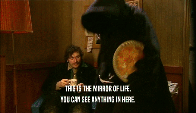 THIS IS THE MIRROR OF LIFE. YOU CAN SEE ANYTHING IN HERE. 