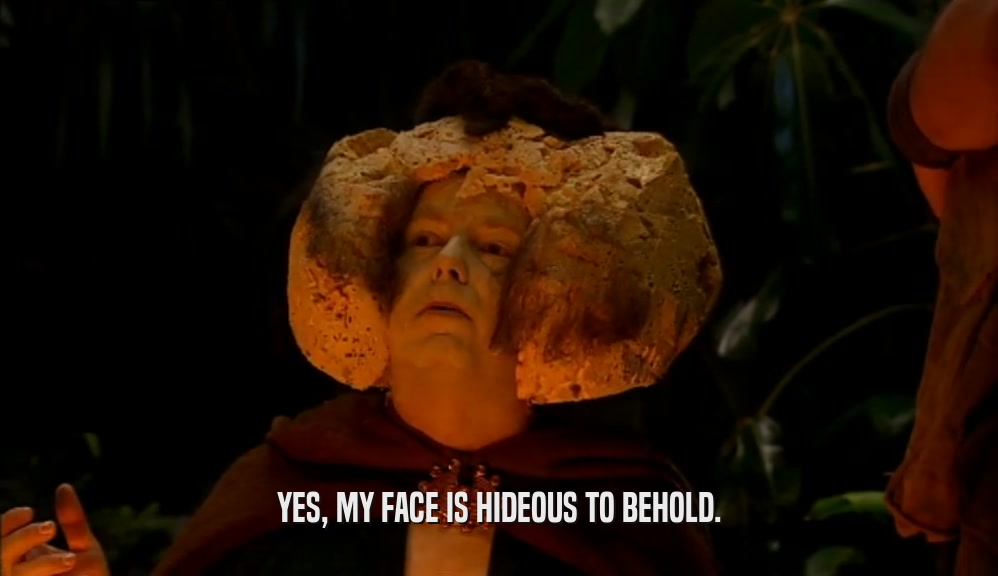 YES, MY FACE IS HIDEOUS TO BEHOLD.  