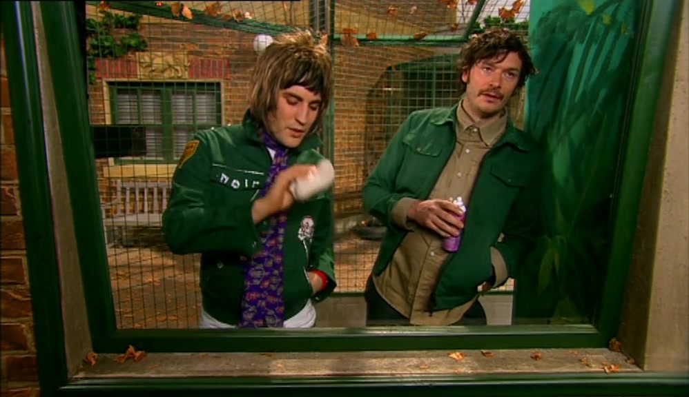 - YOU'RE IN A RIGHT MOOD. WHAT'S WRONG? - THE ZOO'S FALLING APART. 