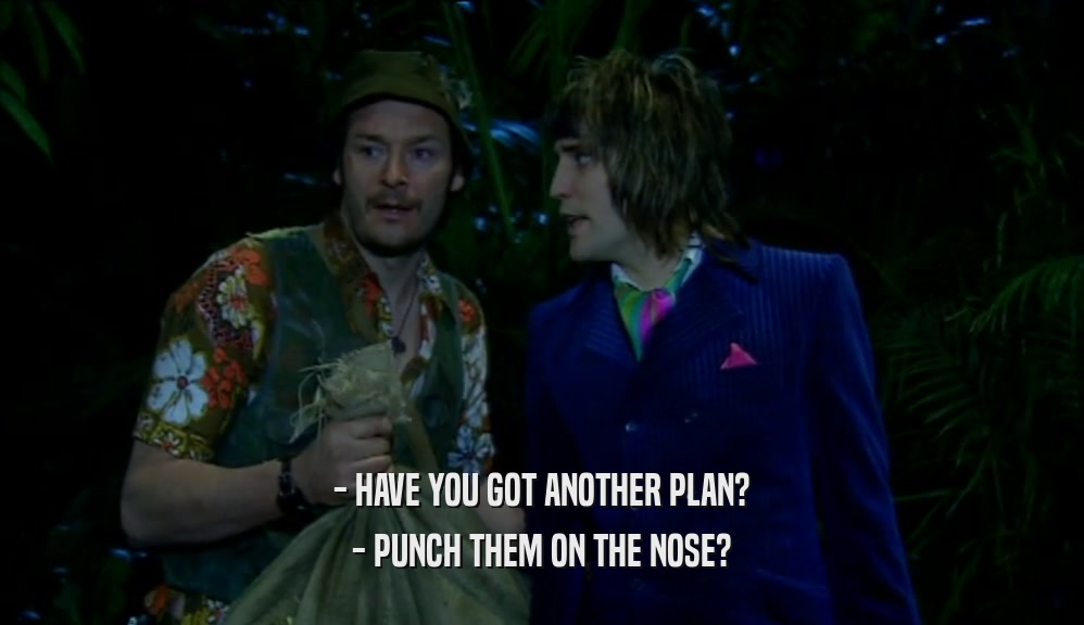 - HAVE YOU GOT ANOTHER PLAN? - PUNCH THEM ON THE NOSE? 