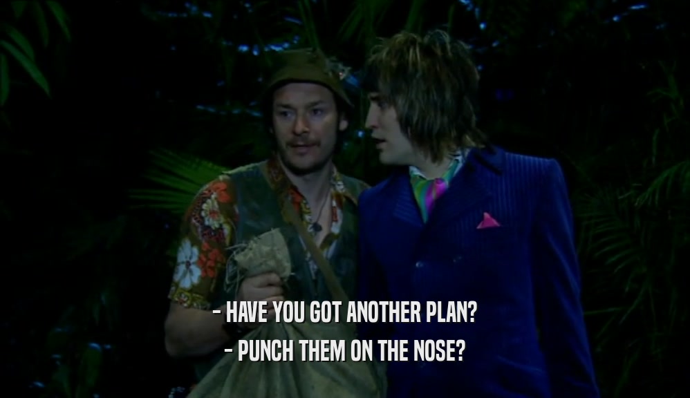 - HAVE YOU GOT ANOTHER PLAN? - PUNCH THEM ON THE NOSE? 
