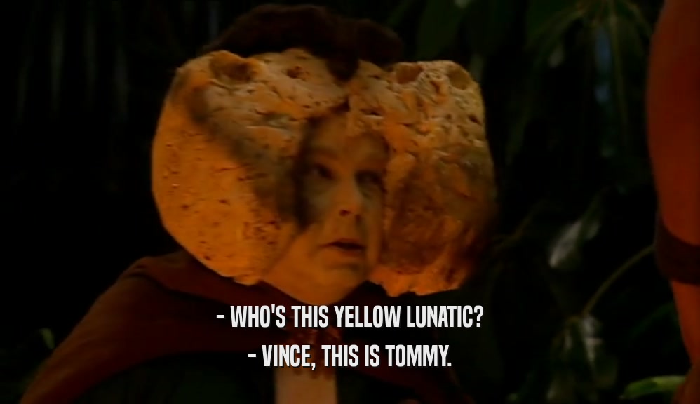 - WHO'S THIS YELLOW LUNATIC? - VINCE, THIS IS TOMMY. 