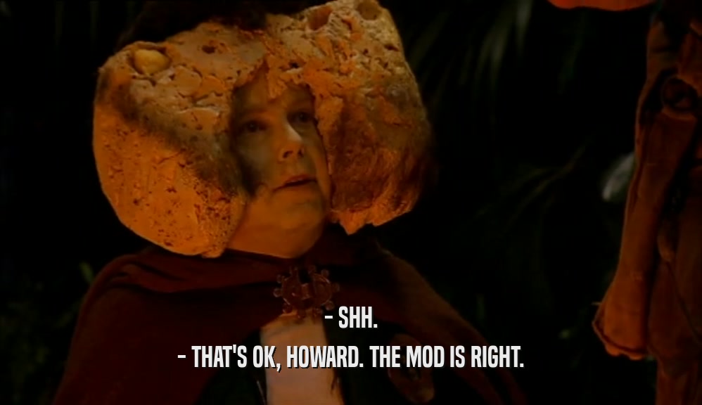 - SHH. - THAT'S OK, HOWARD. THE MOD IS RIGHT. 
