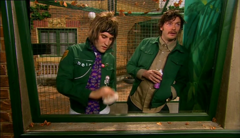 - YOU'RE IN A RIGHT MOOD. WHAT'S WRONG? - THE ZOO'S FALLING APART. 