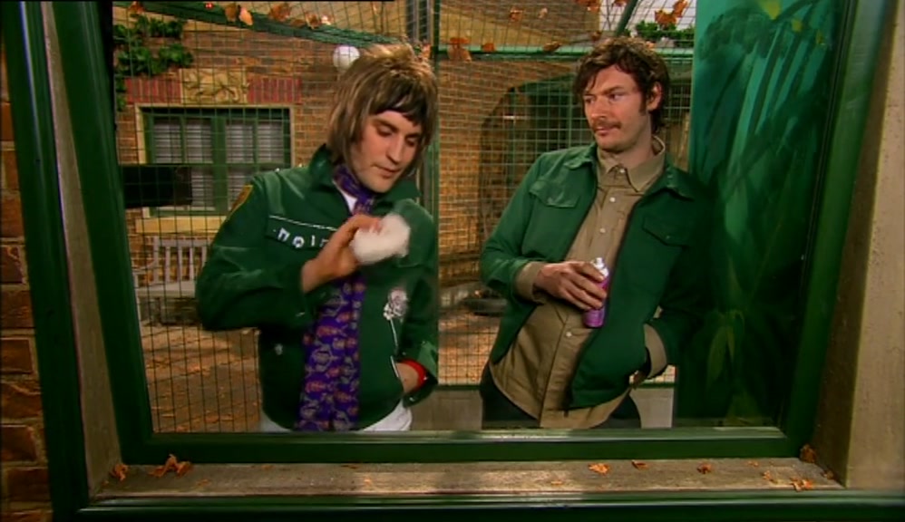 - YOU'RE IN A RIGHT MOOD. WHAT'S WRONG? - THE ZOO'S FALLING APART. 