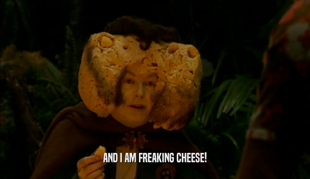 AND I AM FREAKING CHEESE!  