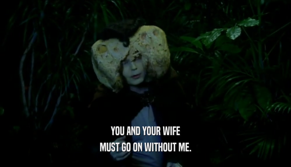 YOU AND YOUR WIFE MUST GO ON WITHOUT ME. 