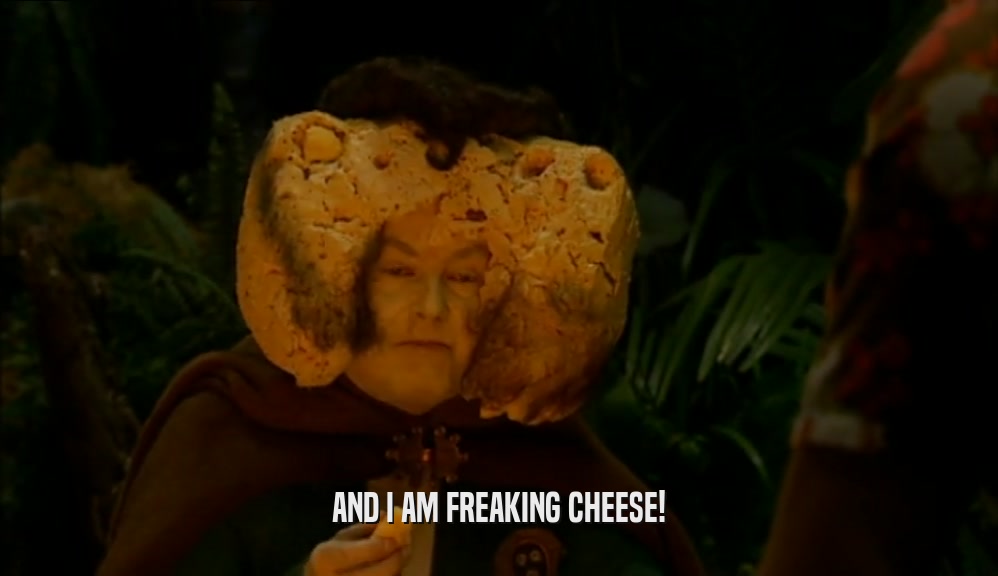 AND I AM FREAKING CHEESE!  