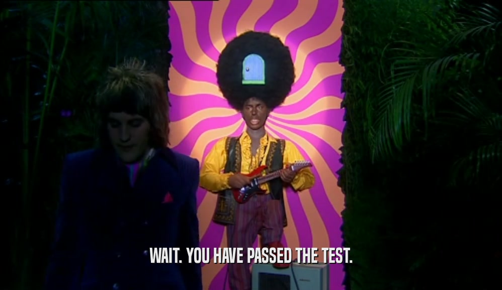 WAIT. YOU HAVE PASSED THE TEST.  