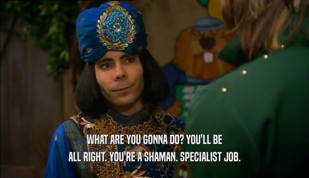WHAT ARE YOU GONNA DO? YOU'LL BE ALL RIGHT. YOU'RE A SHAMAN. SPECIALIST JOB. 