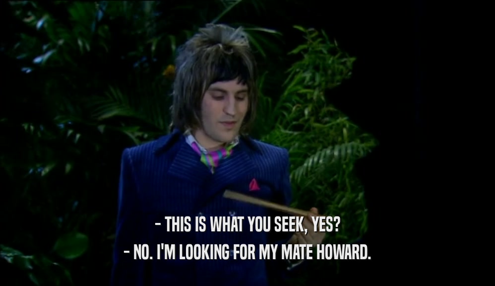 - THIS IS WHAT YOU SEEK, YES? - NO. I'M LOOKING FOR MY MATE HOWARD. 