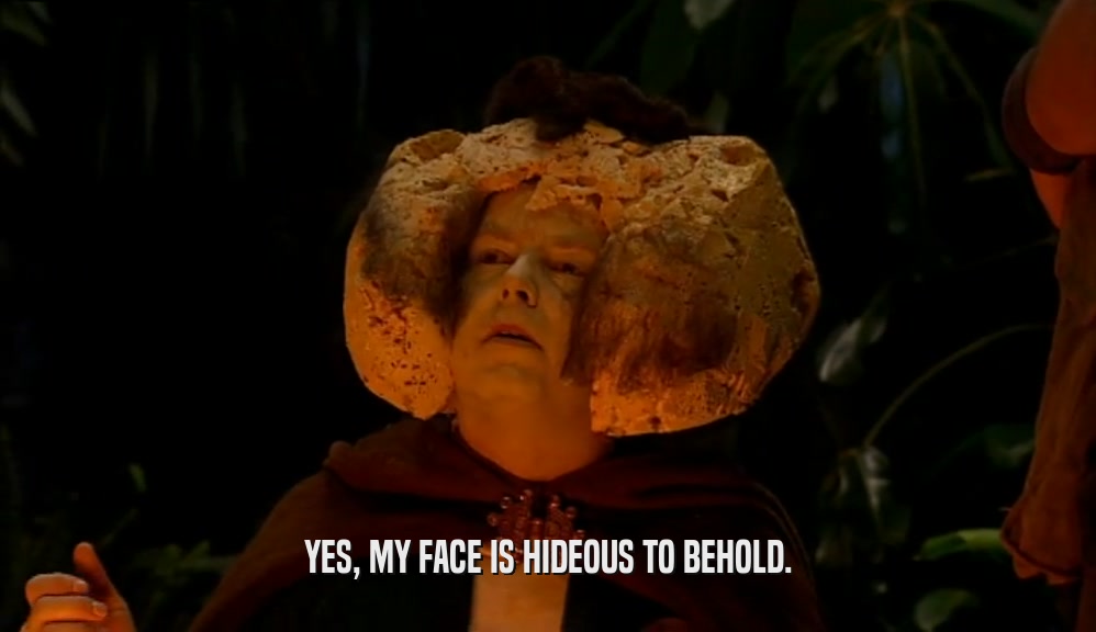 YES, MY FACE IS HIDEOUS TO BEHOLD.  