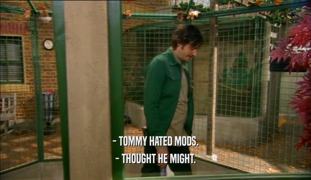 - TOMMY HATED MODS.
 - THOUGHT HE MIGHT.
 