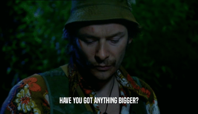 HAVE YOU GOT ANYTHING BIGGER?  