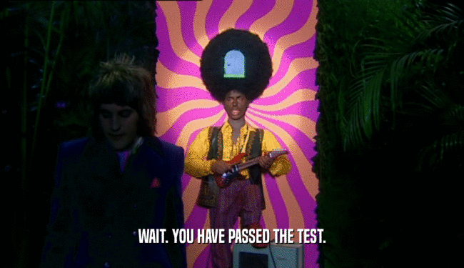 WAIT. YOU HAVE PASSED THE TEST.  