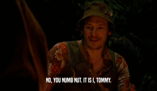 NO, YOU NUMB NUT. IT IS I, TOMMY.
  