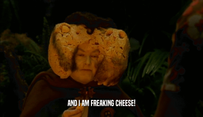 AND I AM FREAKING CHEESE!  
