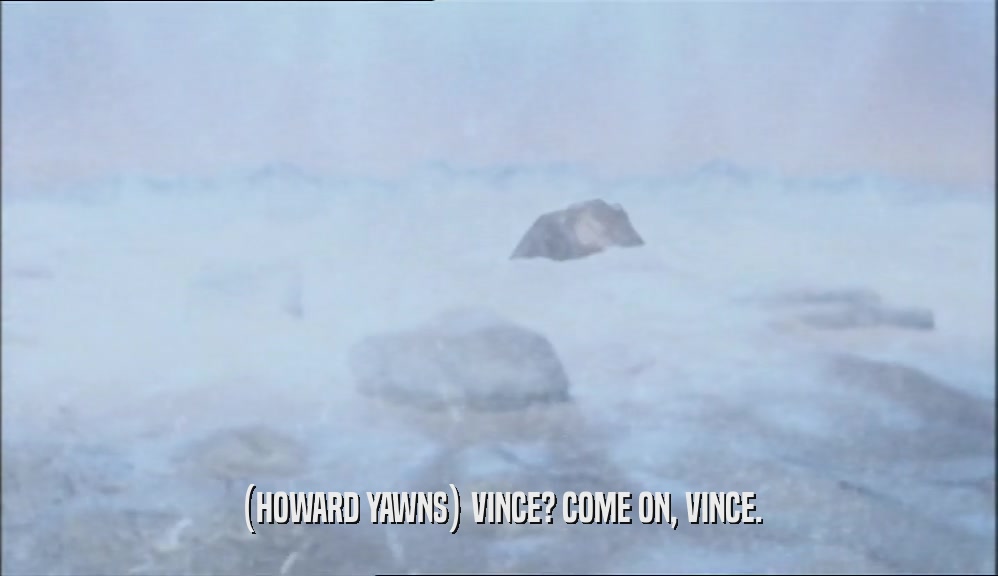 (HOWARD YAWNS) VINCE? COME ON, VINCE.  