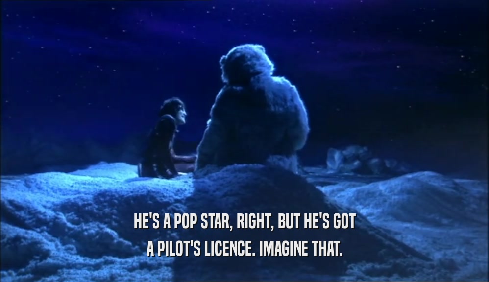 HE'S A POP STAR, RIGHT, BUT HE'S GOT A PILOT'S LICENCE. IMAGINE THAT. 