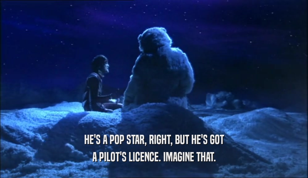 HE'S A POP STAR, RIGHT, BUT HE'S GOT A PILOT'S LICENCE. IMAGINE THAT. 