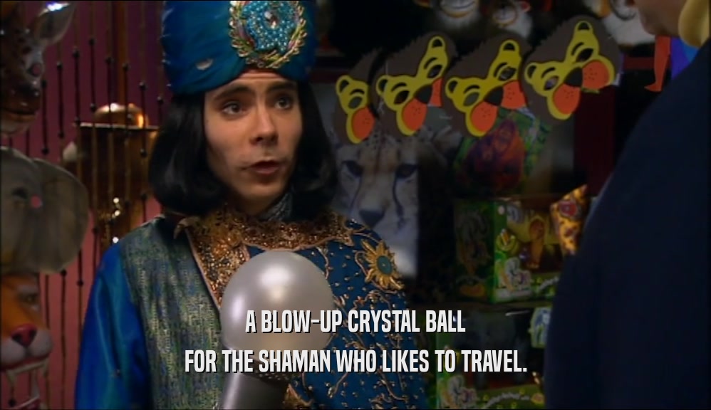 A BLOW-UP CRYSTAL BALL FOR THE SHAMAN WHO LIKES TO TRAVEL. 