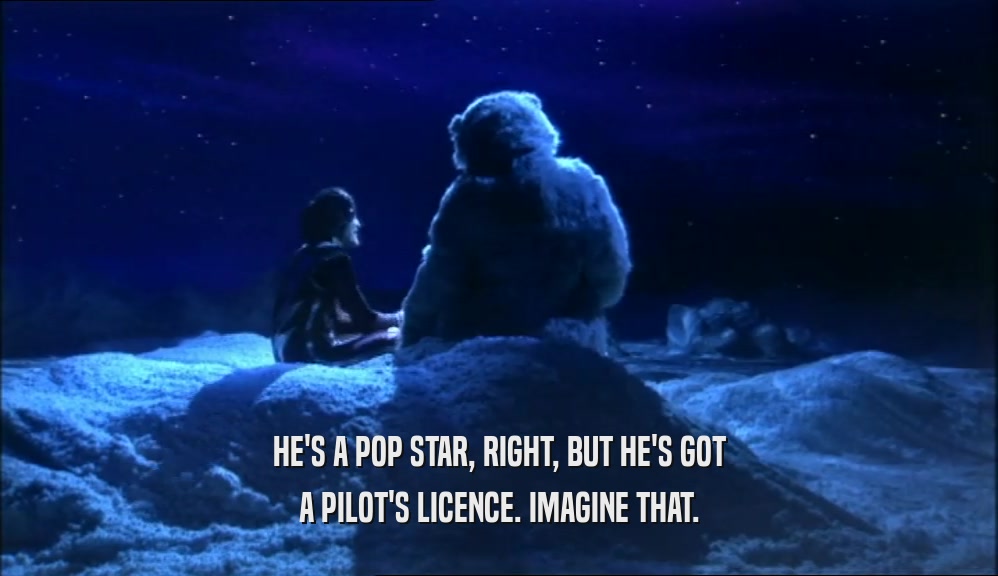 HE'S A POP STAR, RIGHT, BUT HE'S GOT A PILOT'S LICENCE. IMAGINE THAT. 