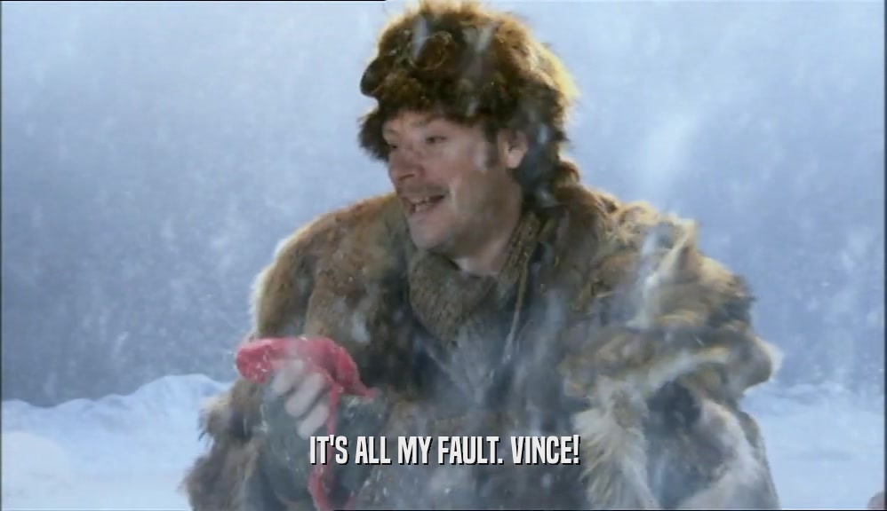 IT'S ALL MY FAULT. VINCE!  