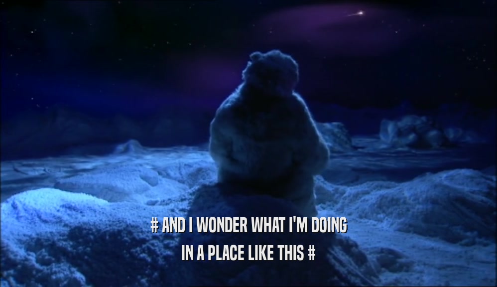 # AND I WONDER WHAT I'M DOING IN A PLACE LIKE THIS # 